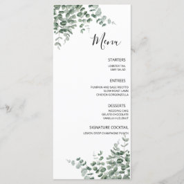 Menu Casamento Rústico de Verde com Eucalipto