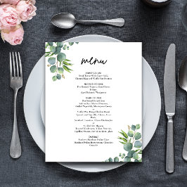 Menu Casamento Sage Eucalyptus Woodland
