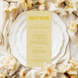 Menu Casamento Simples Amarelo-Manteiga<br><div class="desc">Bonitos tons amarelos de manteiga criam este simples menu de casamento.</div>