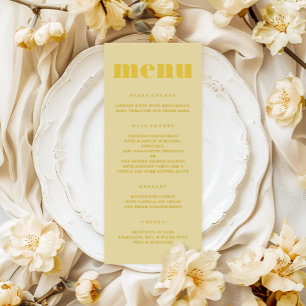 Menu Casamento Simples Amarelo-Manteiga