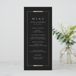 Menu Casamento Simples Clássico Preto Elegance com Mold