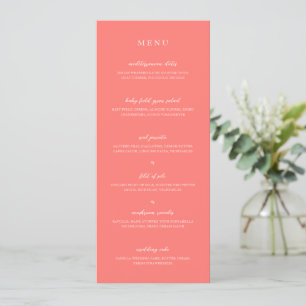 Menu Casamento Simples Coral Vibrante e Ousado