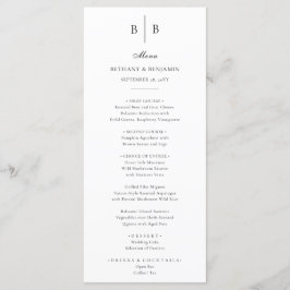Menu Casamento Simples de Belas Artes, Pretas e Brancas