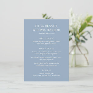 Menu Casamento Simples Dusty Blue Moderno