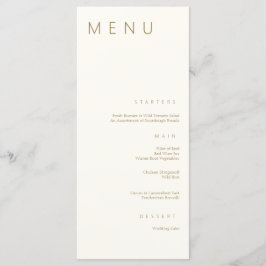 Menu Casamento Simples e Dourado Chic Minimalista