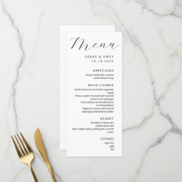 Menu Casamento simples e elegante