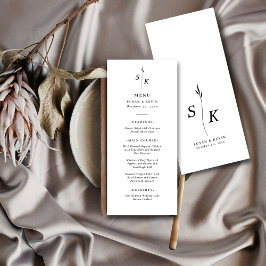 Menu Casamento Simples e Mínimo de Elegância Chic Leaf