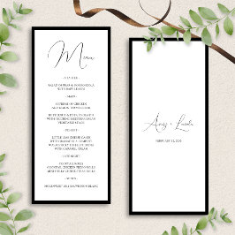 Menu Casamento Simples e Sofisticado com Borda Preta e
