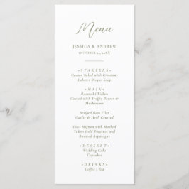 Menu Casamento Simples e Verde Sage Minimalista