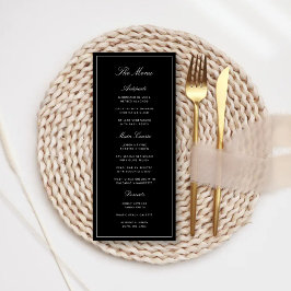 Menu Casamento Simples Elegante Formal Preto e Branco