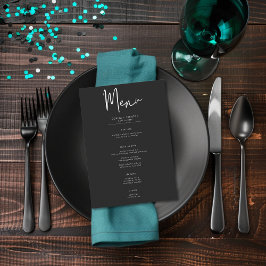 Menu Casamento Simples Escuro Moody