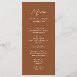 Menu Casamento Simples Minimalista Terra Cotta & White