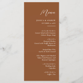 Menu Casamento Simples Minimalista Terra Cotta & White