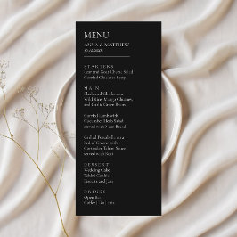 Menu Casamento Simples Mínimo Negro e Branco