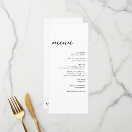 Menu Casamento Simples Moderno Minimalista