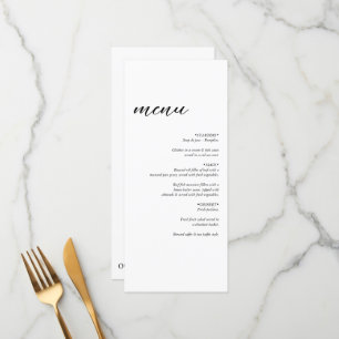 Menu Casamento Simples Moderno Minimalista