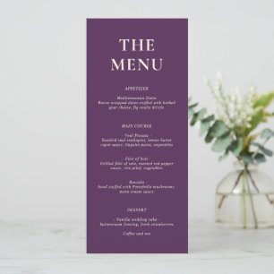 Menu Casamento Simples Moderno Roxo Ousado