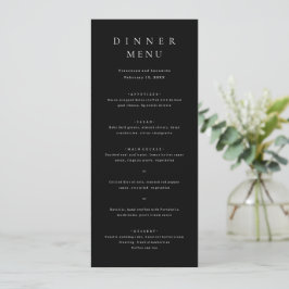 Menu Casamento Simples Preto Clássico