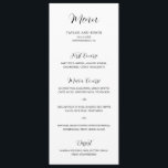 Menu Casamento Simples, Preto e Branco Moderno<br><div class="desc">Menu de casamento preto e branco contemporâneo com um layout simples e minimalista com "Menu" em um roteiro elegante de caligrafia. Uma design moderna que combina com qualquer estilo de casamento.</div>