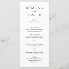 Menu Casamento Simples Preto e Branco Moderno e Ousado