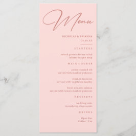 Menu Casamento Simples Rosa Bege 