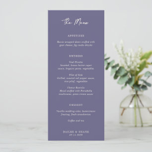 Menu Casamento Simples Roxo Moderno e Empolado