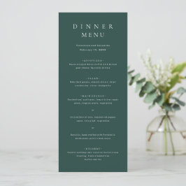Menu Casamento Simples Verde Esmeralda Clássico
