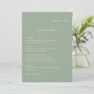 Menu Casamento Simples Verde Salvia Moderno