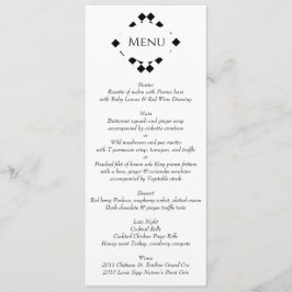 Menu Casamento sofisticado de preto e branco