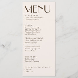 Menu Casamento sofisticado marrom chocolate retrô