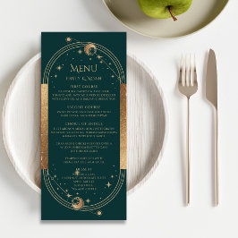 Menu Casamento Sol Lua Estrelas Ouro Verde