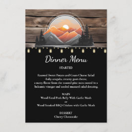 Menu Casamento Solar da Floresta Rustic Mountain Valley