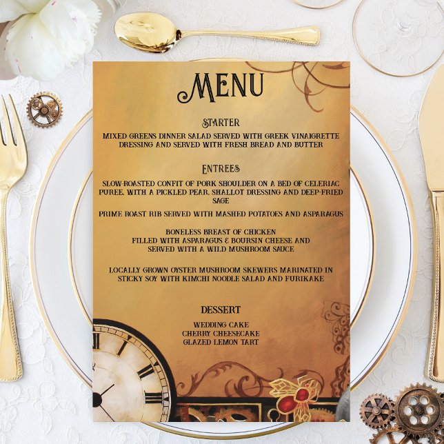 Menu Casamento Steampunk Vicotiran (Criador carregado)