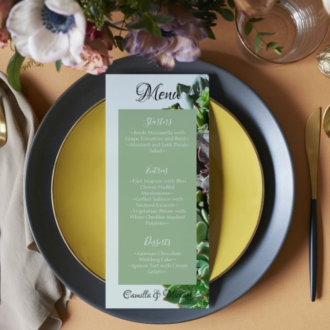 Menu Casamento Suculento Verde (Criador carregado)