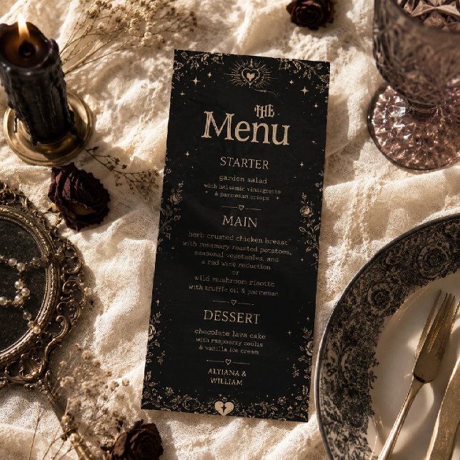 Menu Casamento Tarot Sombrio Gótico (Criador carregado)