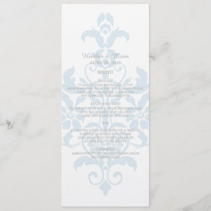 Menu Casamento tema damasco Azul
