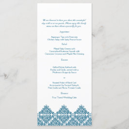 Menu Casamento tema damasco Azul do Marrocos