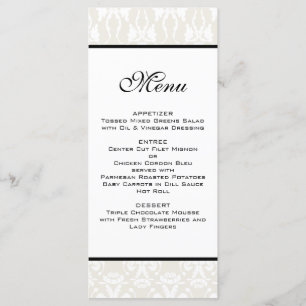 Menu Casamento tema damasco de marfim