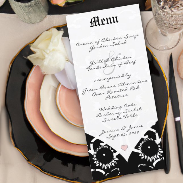 Menu Casamento tema damasco Preto (Criador carregado)