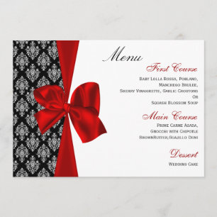 menu casamento tema damasco vermelho
