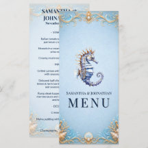 Casamento tema praia cavalo-marinho náutico concha