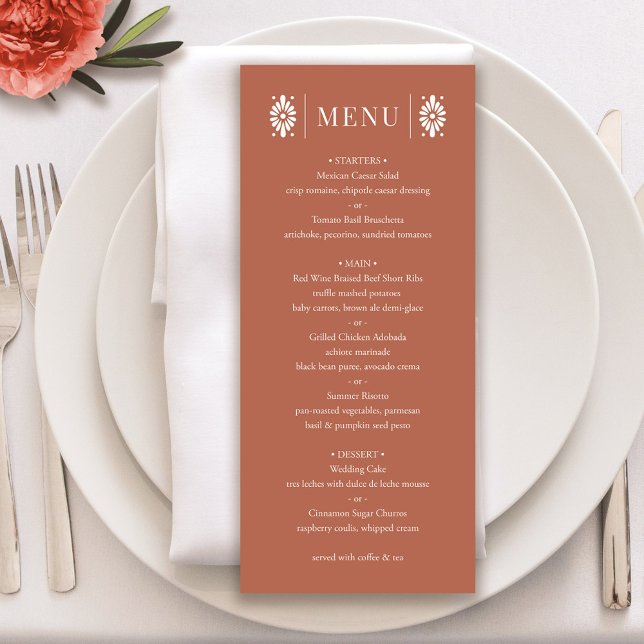 Menu Casamento Terra Cotta Mexicano (Mexican Terra Cotta Wedding Menu)