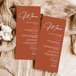 Menu Casamento Terracotta de Queda Simples
