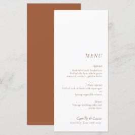 Menu Casamento Terracotta Minimalista