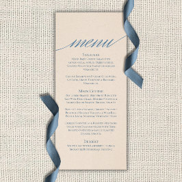 Menu Casamento Tipografia Rascunho Azul Empoeirado