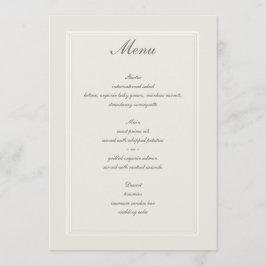 Menu Casamento Tradicional de Frame de Ecru Sonha Tripl