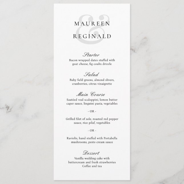 Menu Casamento Tradicional Elegante (Frente)