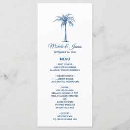 Menu Casamento Tropical de Praia Elegante Blue Palm Tre