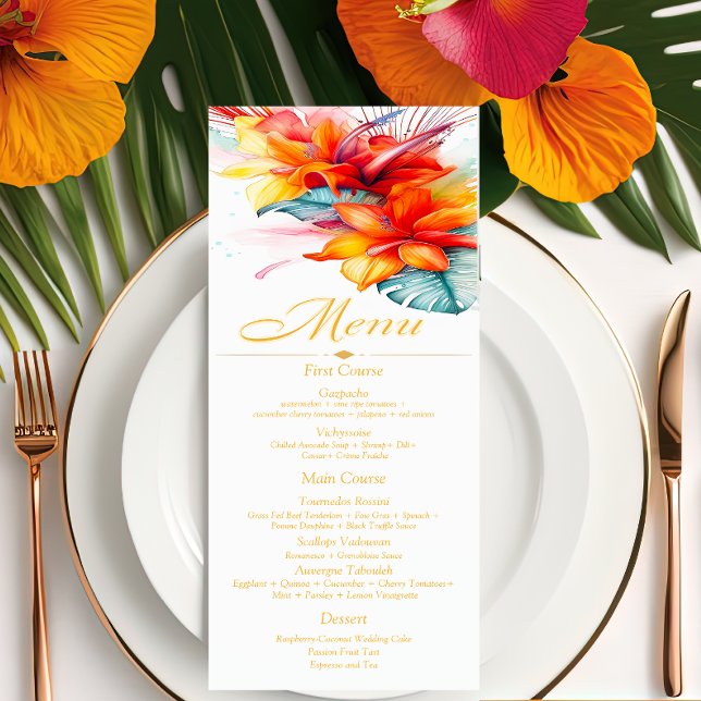 Menu Casamento Tropical Elegante (Criador carregado)