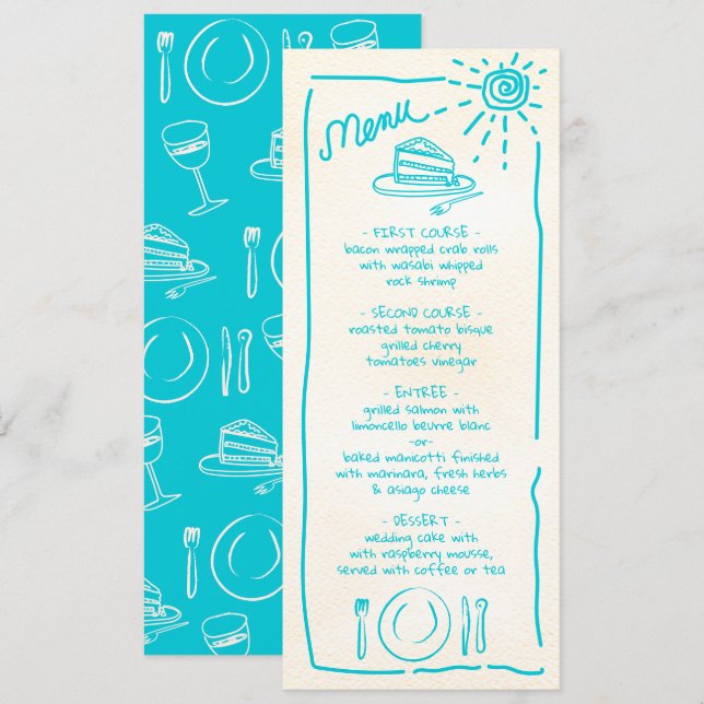 Menu Casamento Tropical Funky Wedding (Frente/Verso)